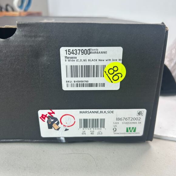 Vionic Marsanne Heeled Sandals Suede Black I8676T2002 Women's 9 Wide Tried On - Picture 10 of 10